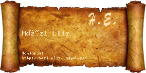Házi Eliz névjegykártya